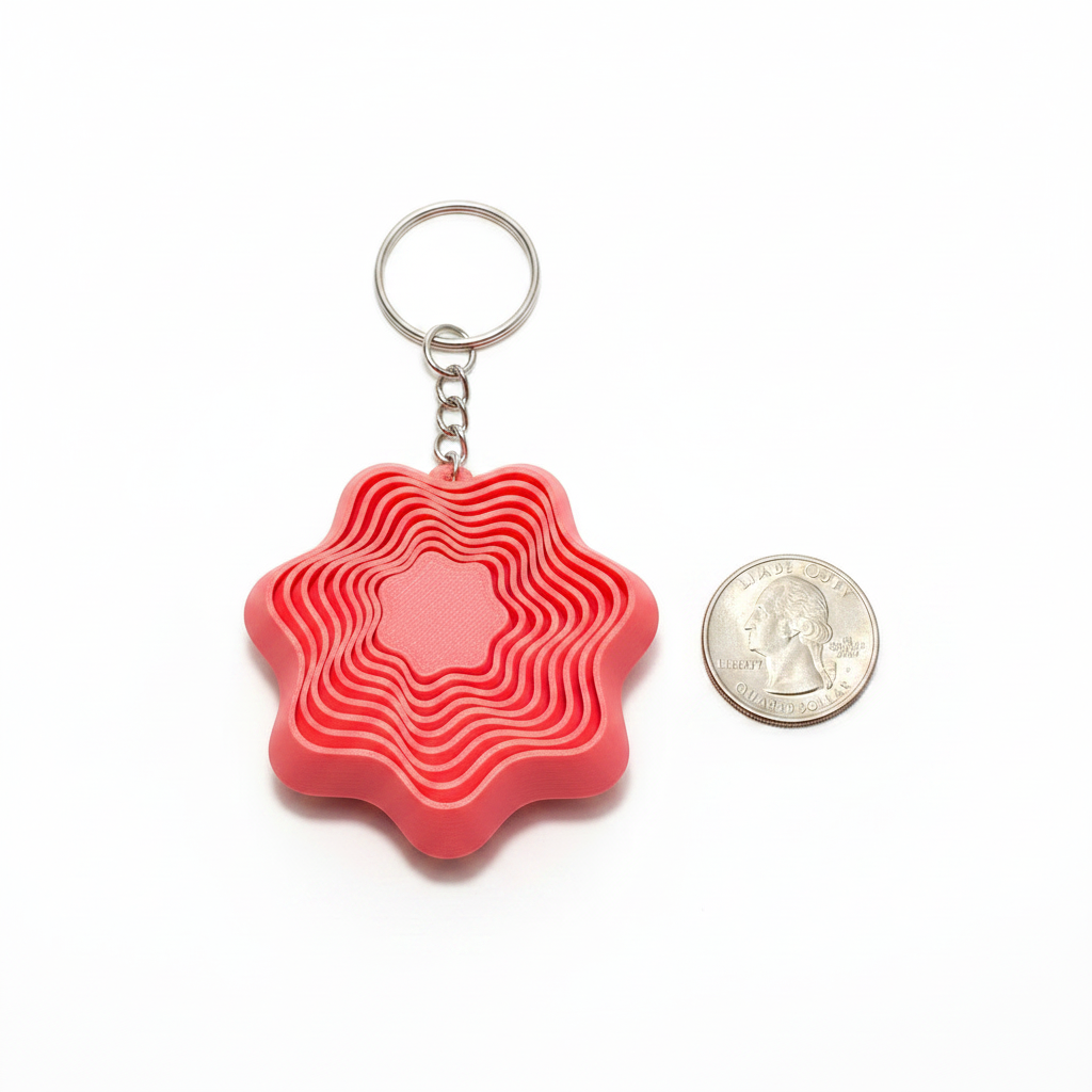Anti Stress Flower 3D Printed Keychain Squeeze Fidget Anxiety Relief Gift