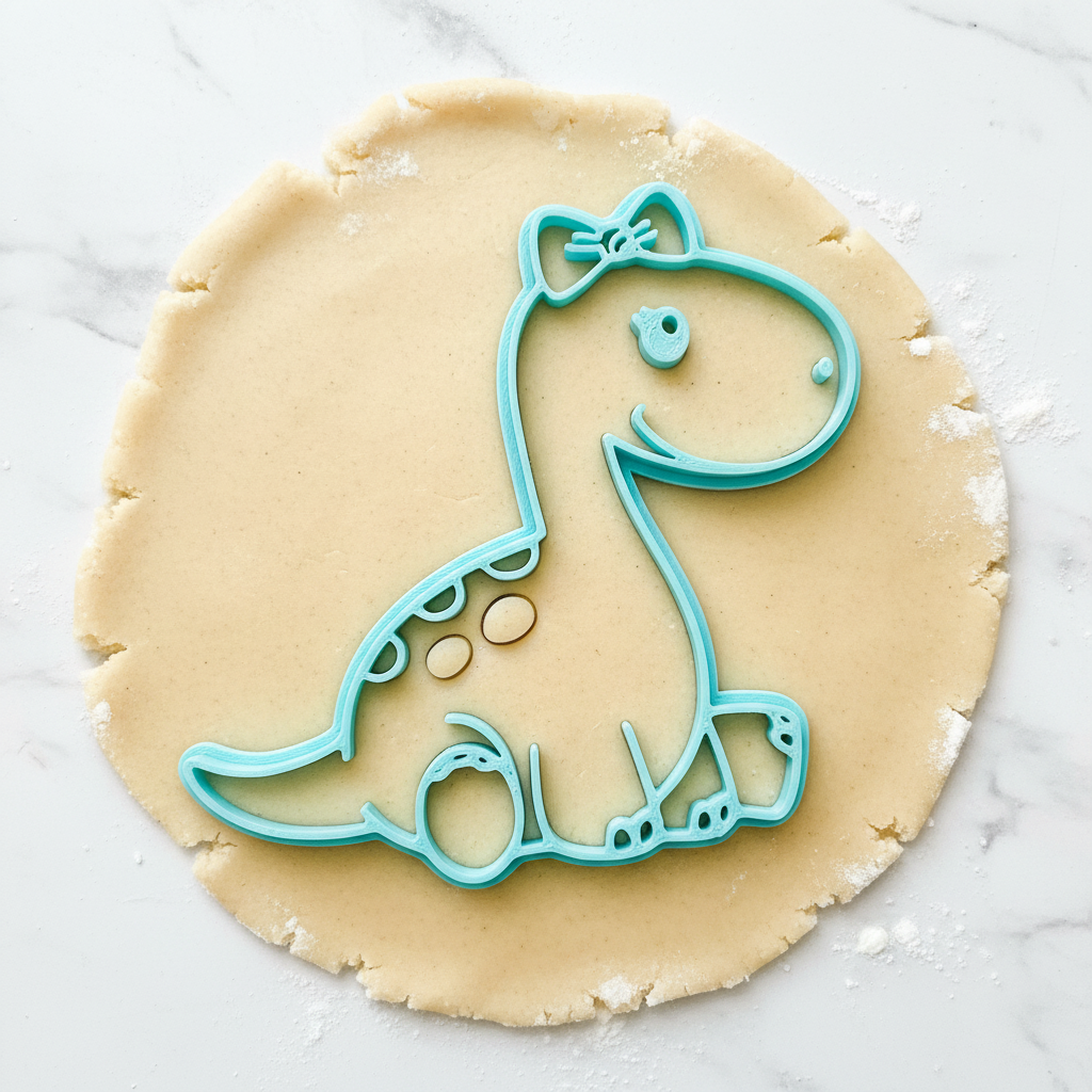 Dinosaur Cookie Cutter Set 8 Pieces 4 Dino Designs Food Safe 3D Printed