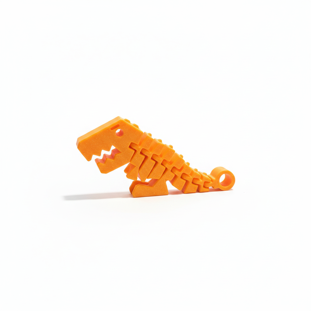 Articulated T-Rex Dinosaur Keychain with Tail Loop, 3D Printed Backpack Charm