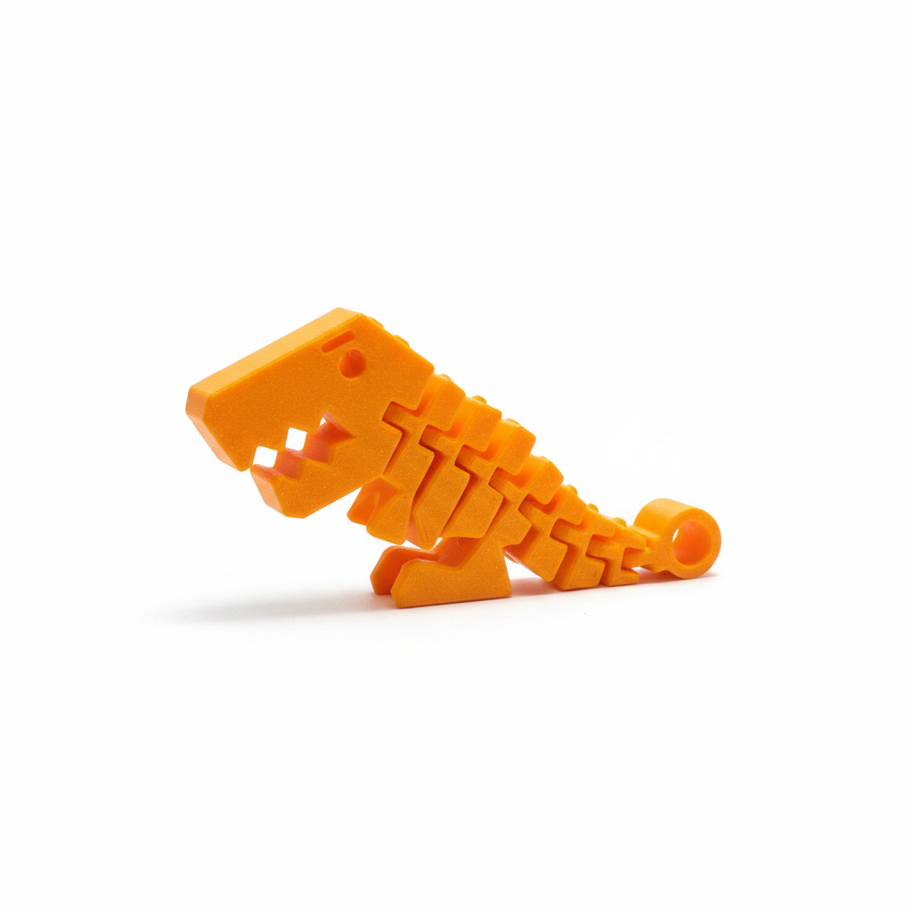 Articulated T-Rex Dinosaur Keychain with Tail Loop, 3D Printed Backpack Charm