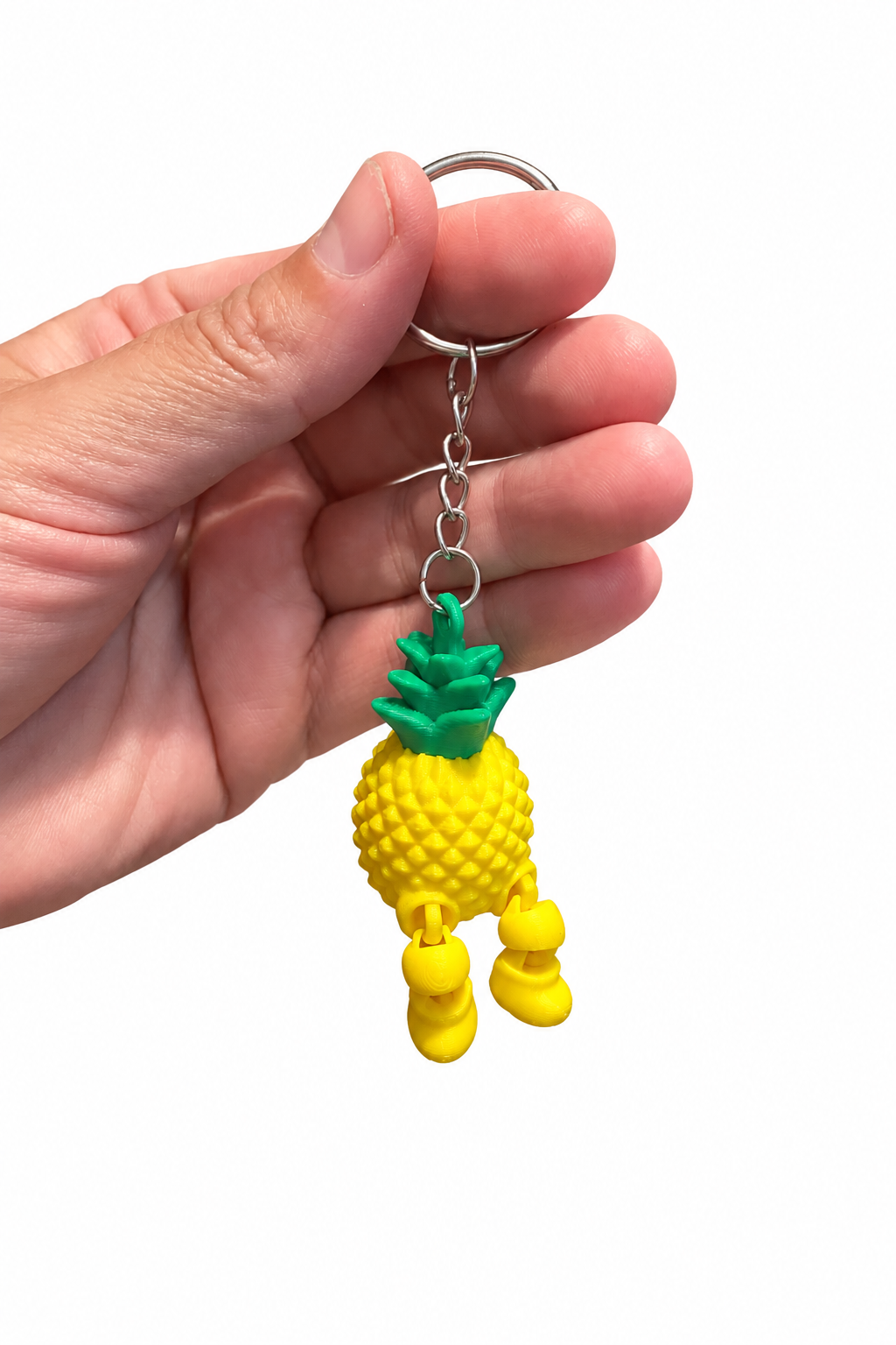 Articulated Pineapple Keychain 3D Printed Tropical Bag Charm and Cute Gift