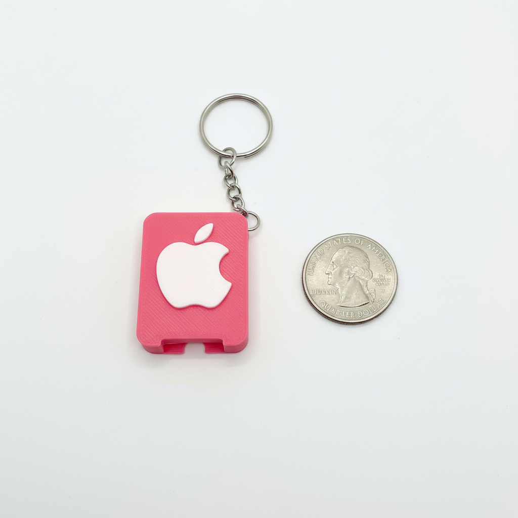 Pink Apple Can Opener 3D Printed Keychain Cute Foodie Camping Novelty Gift Charm