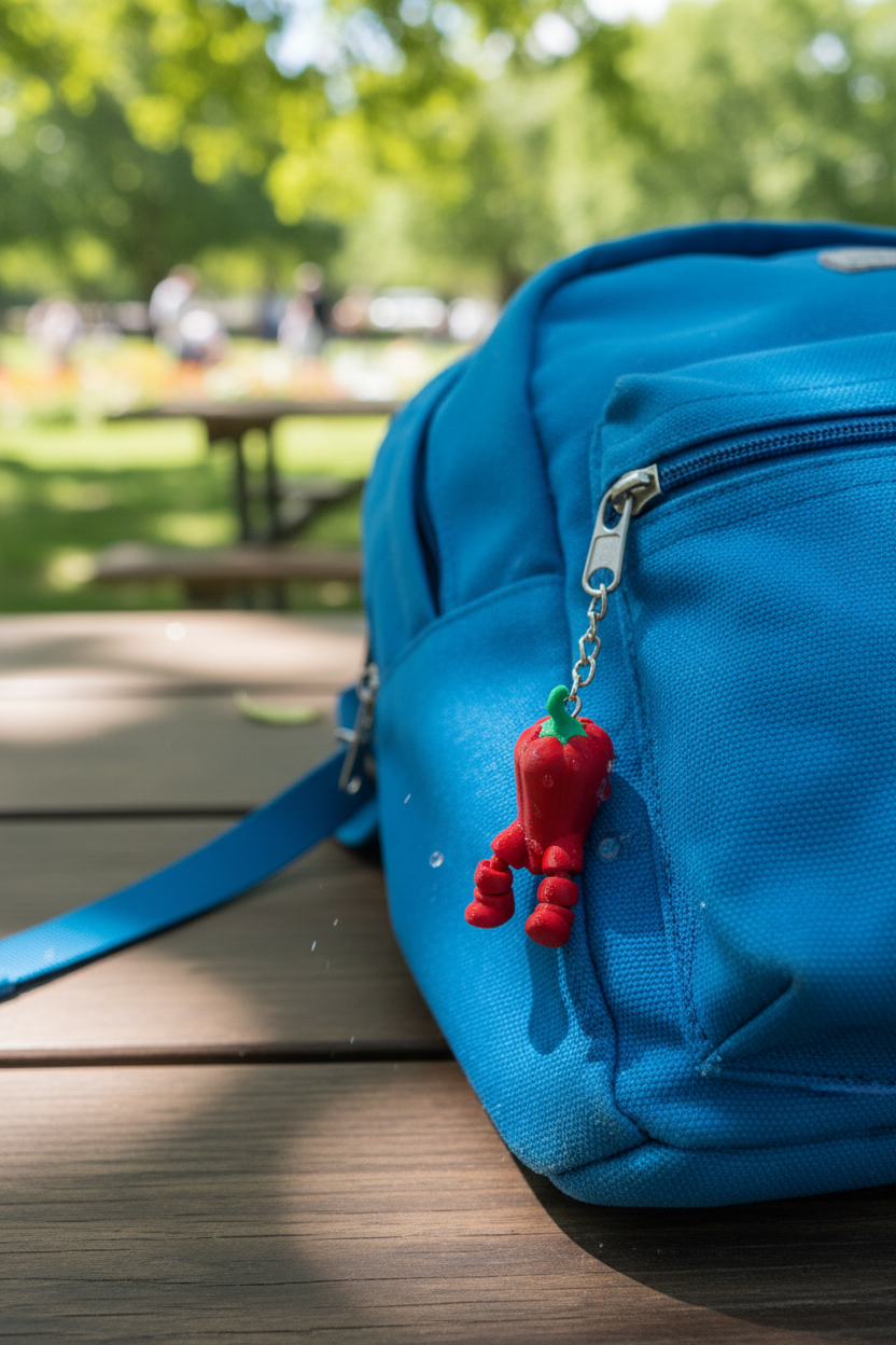 3D Articulated Chili Pepper Keychain – Cute Funny Keyring Gift