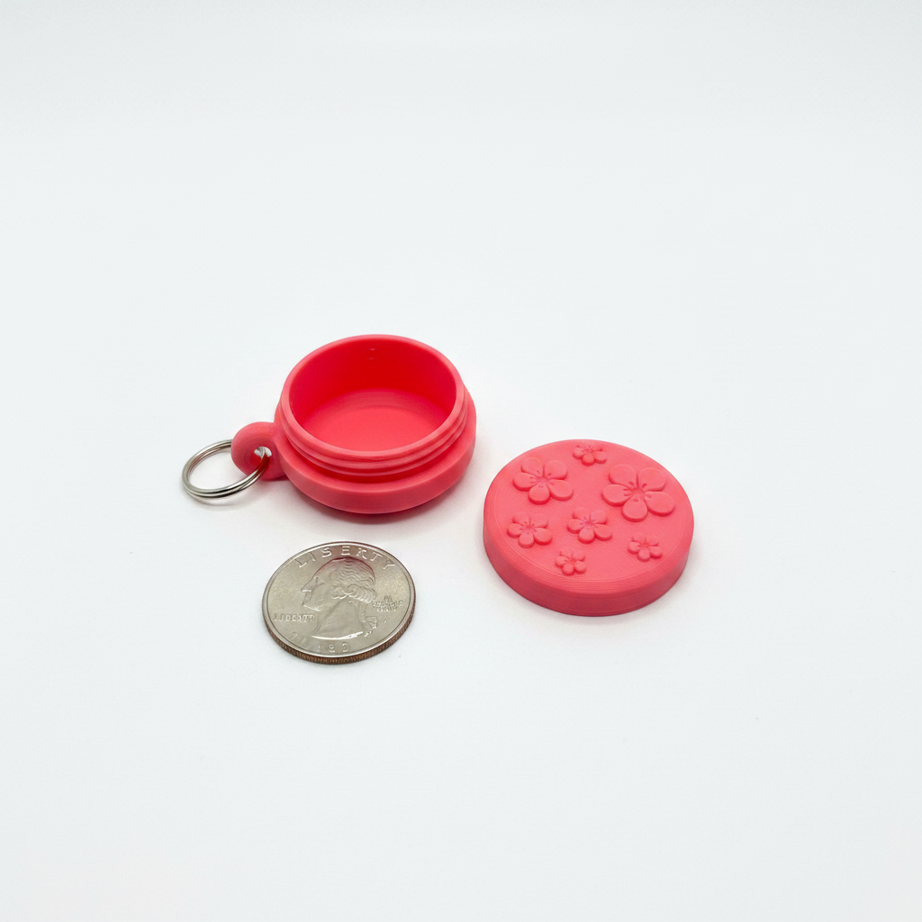 3D Printed Mini Bottle Keychain Pill Box Jewelry Storage