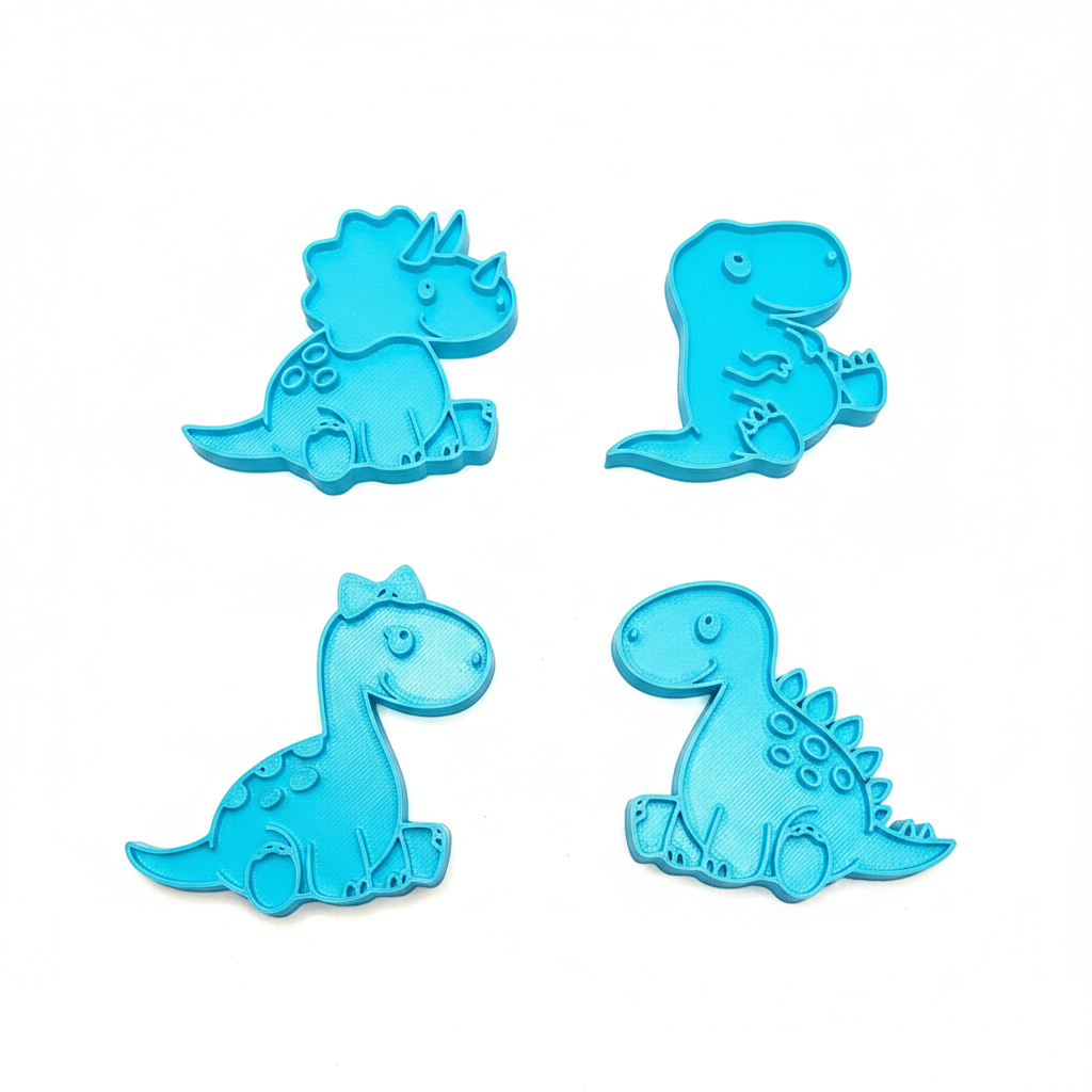 Dinosaur Cookie Cutter Set 8 Pieces 4 Dino Designs Food Safe 3D Printed