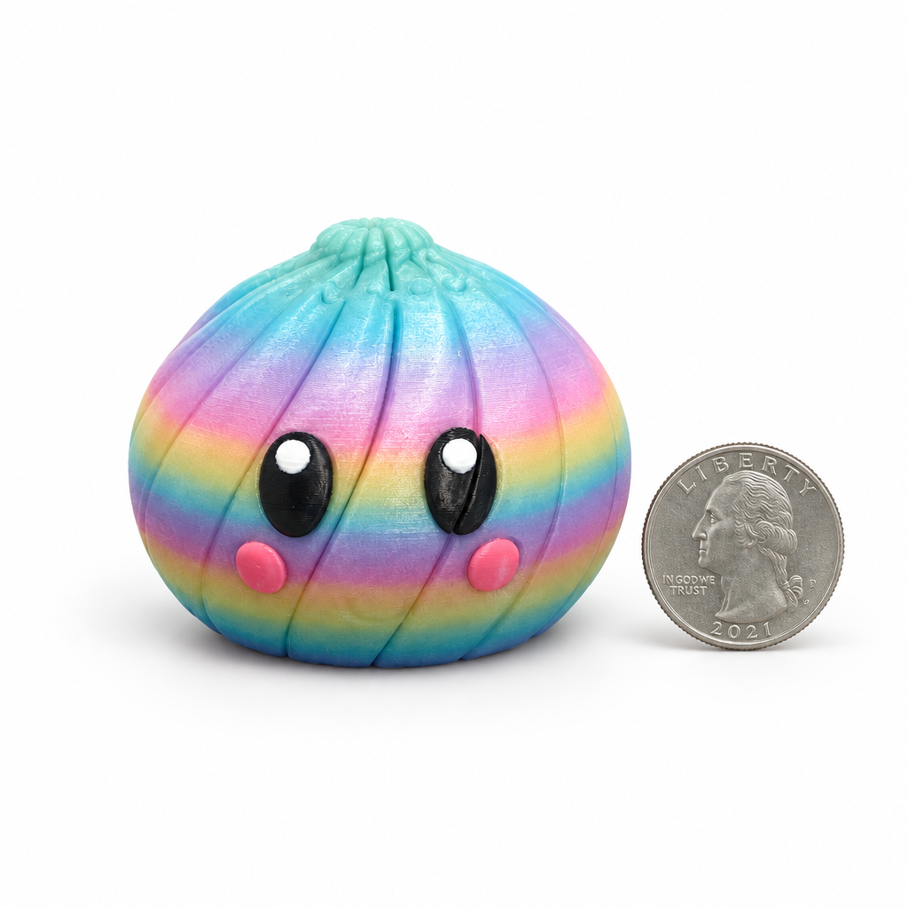 Rainbow Dumpling Fidget 3D Printed Satisfying Squeeze Toy Cute Food Gift