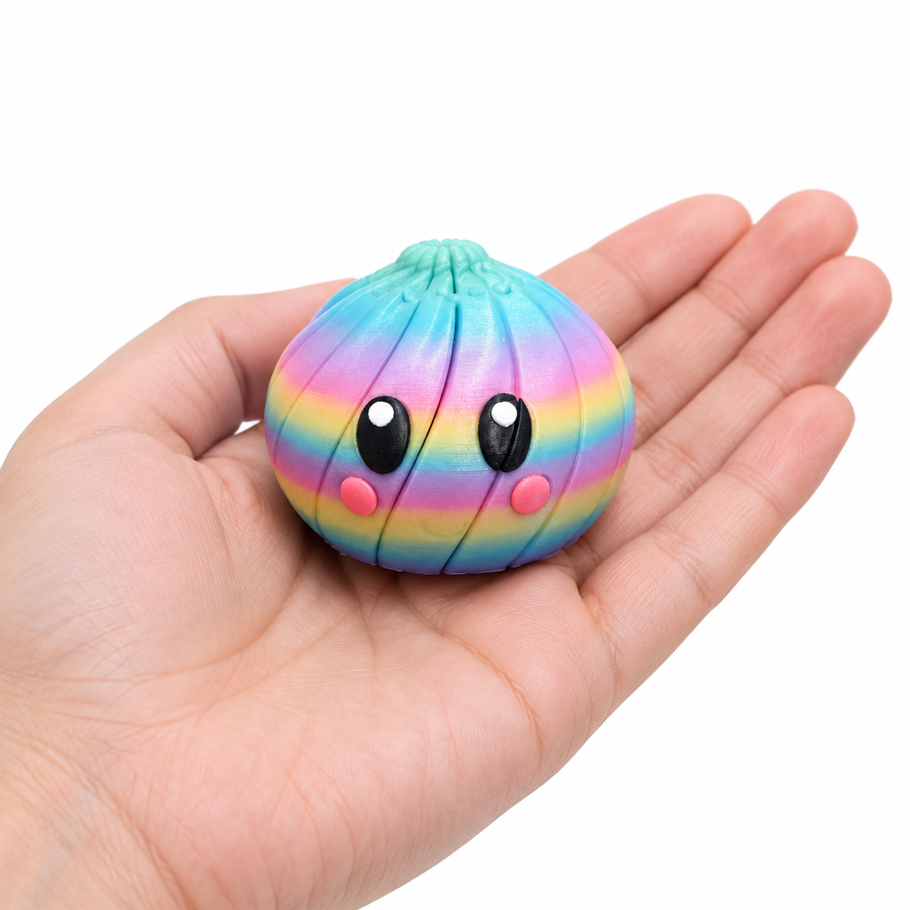 Rainbow Dumpling Fidget 3D Printed Satisfying Squeeze Toy Cute Food Gift