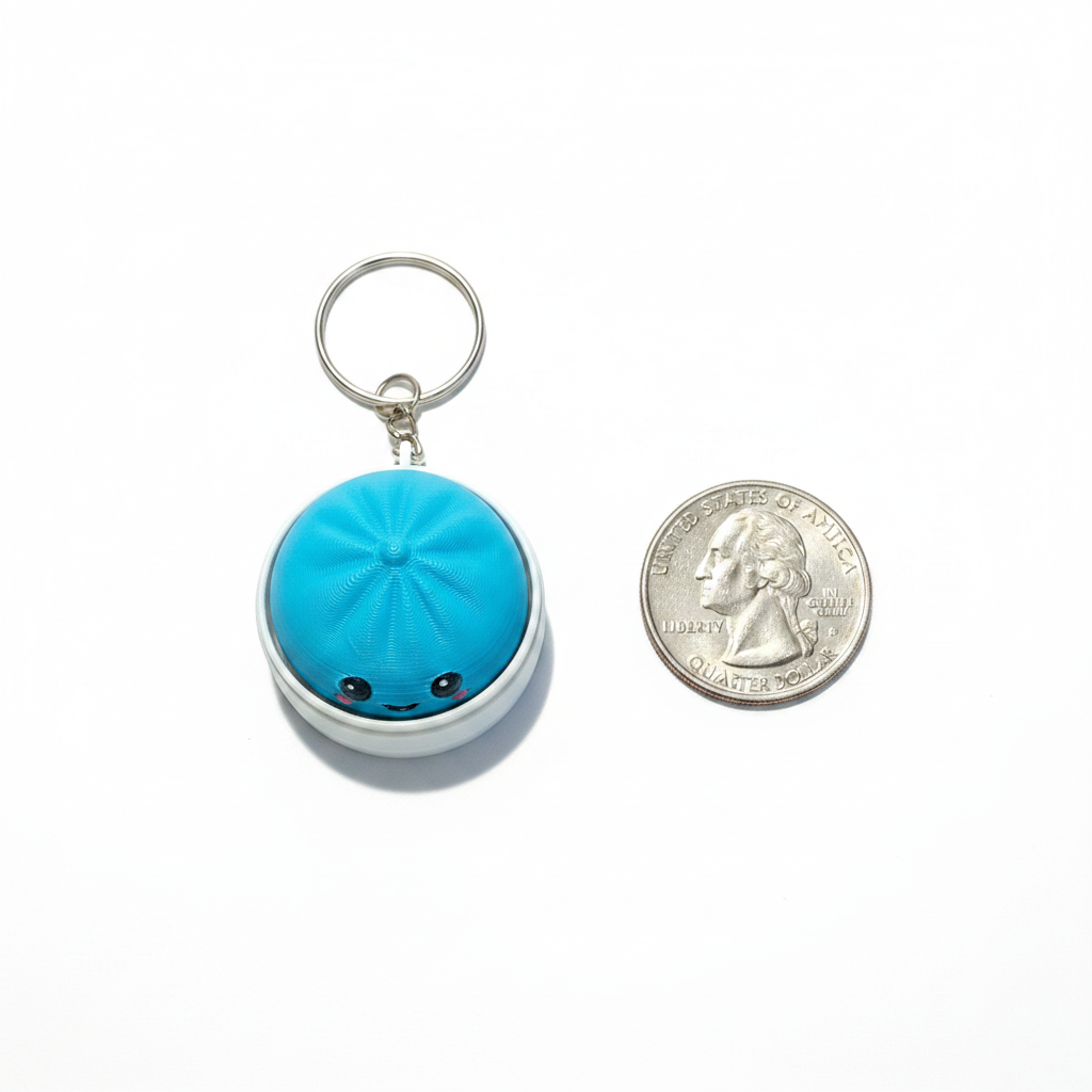 Dumpling Click 3D Printed Keychain Satisfying Fidget Cute Food Gift Bag Charm