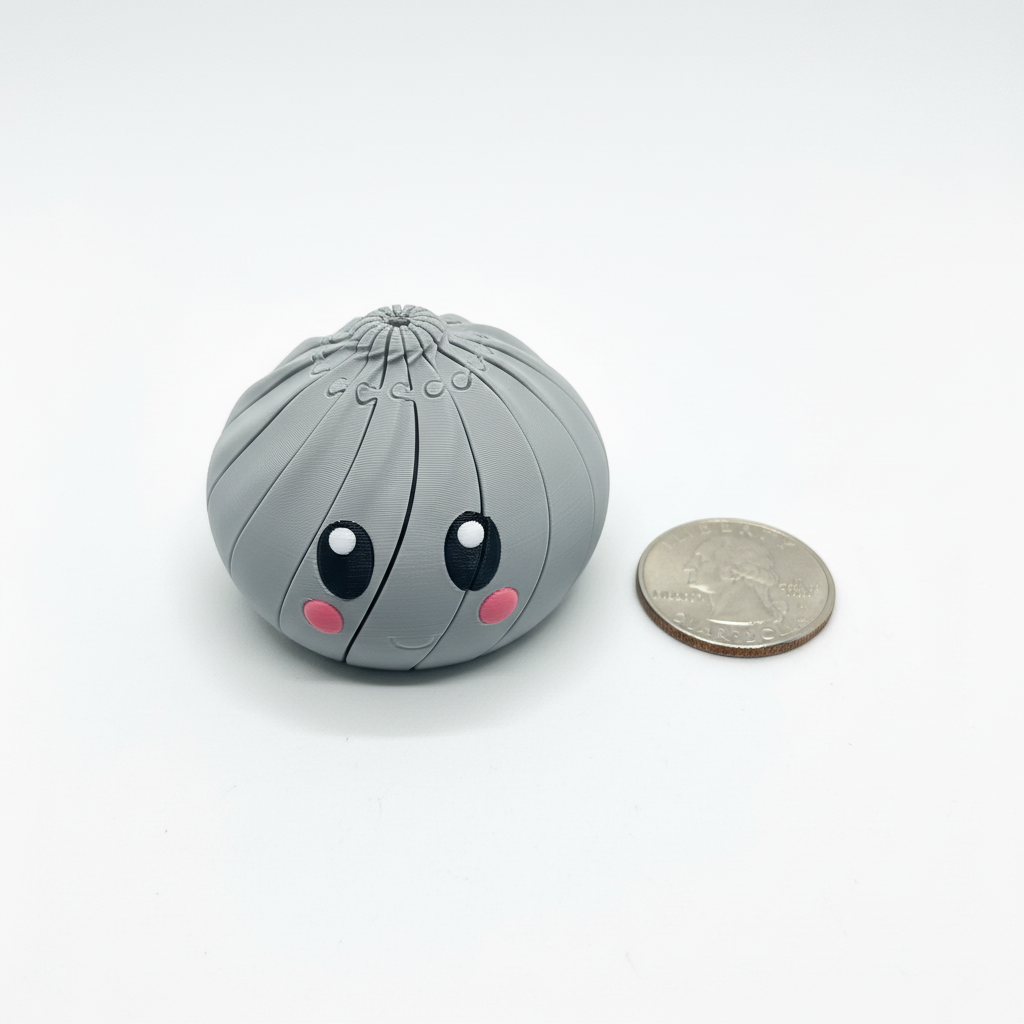 Dumpling Fidget 3D Printed Satisfying Squeeze Toy Cute Food Gift