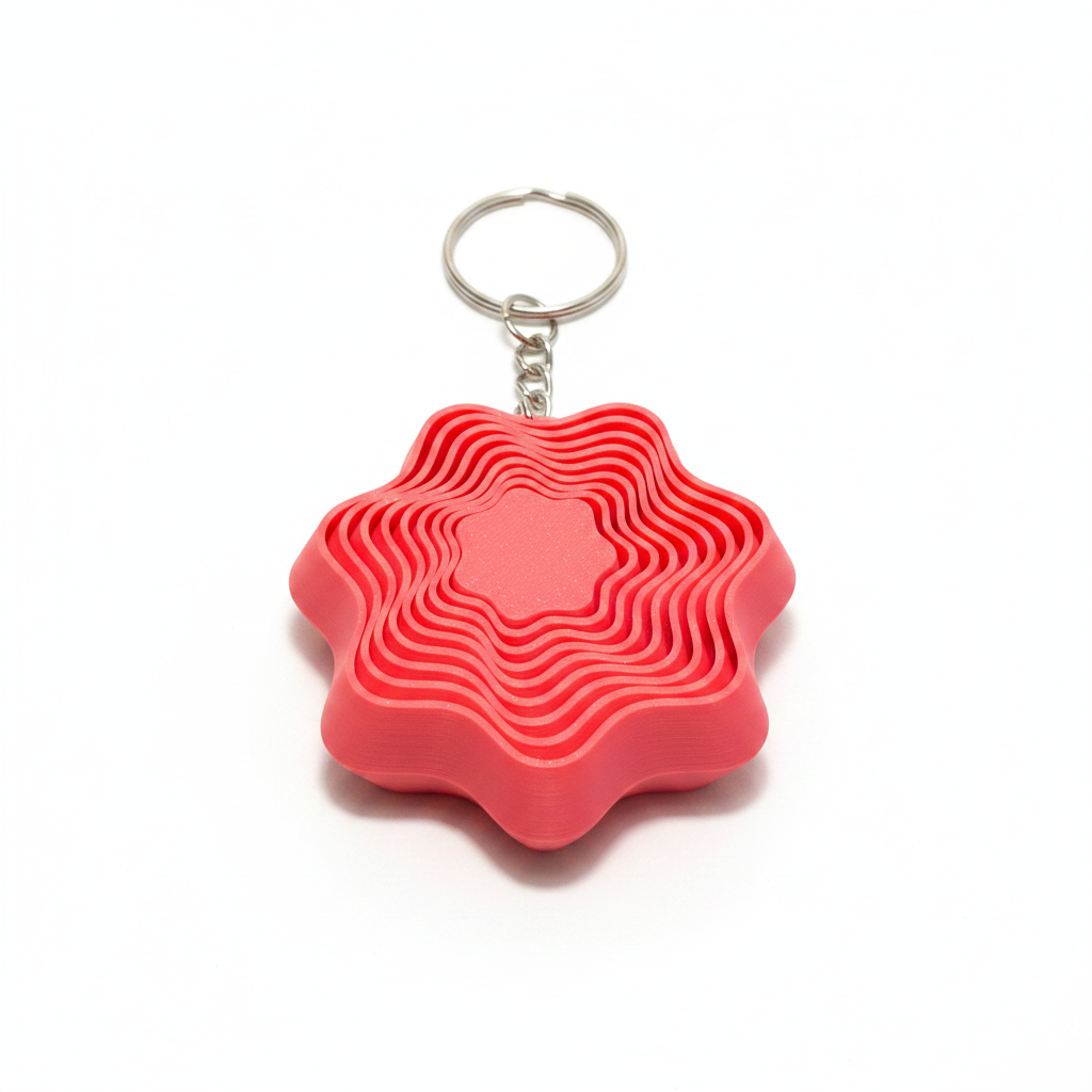 Anti Stress Flower 3D Printed Keychain Squeeze Fidget Anxiety Relief Gift