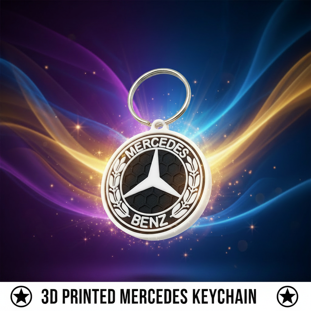 Mercedes Benz 3D Printed Keychain Car Logo Gift Auto Accessory Keyring Charm
