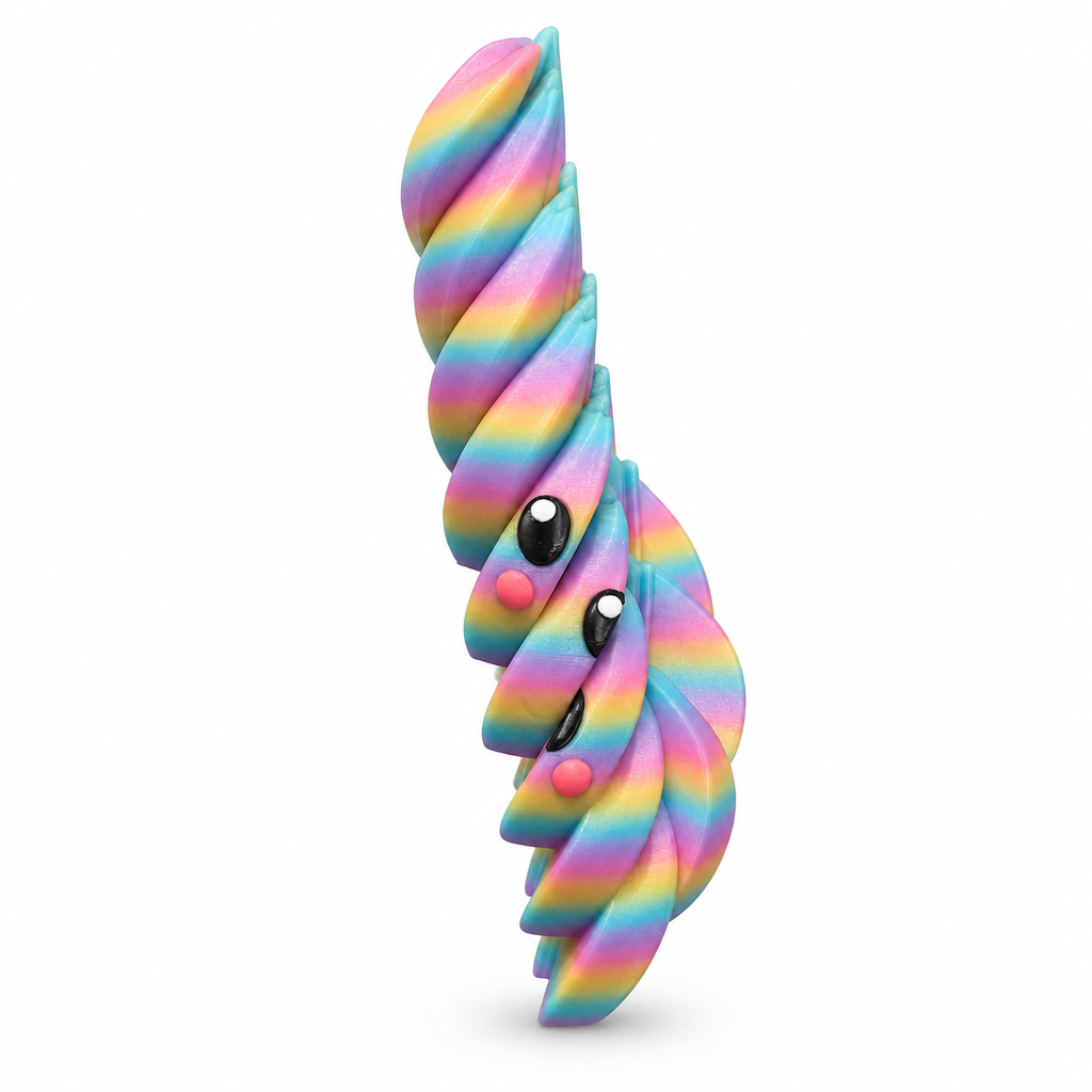 Rainbow dumpling fidget toy angle view