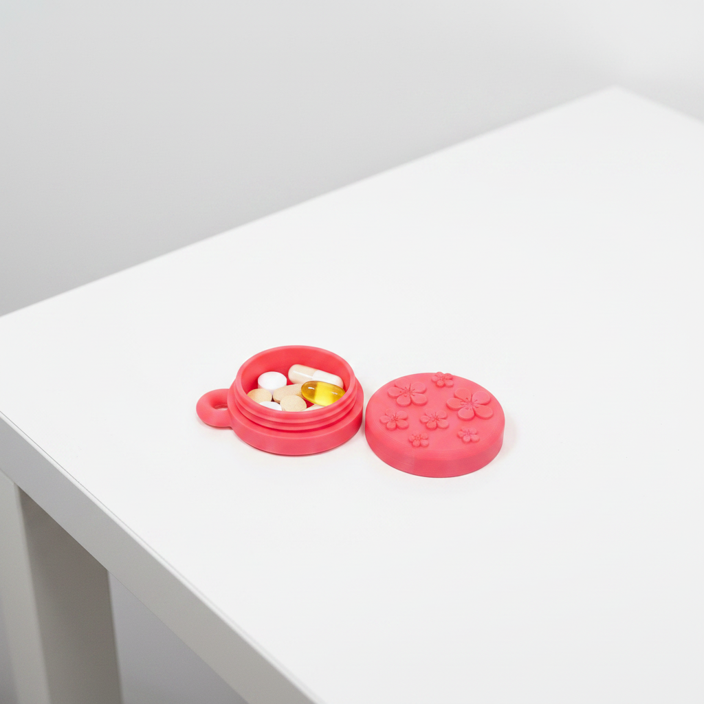 Mini Bottle Keychain with pills inside