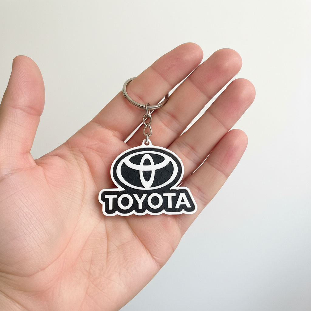 Toyota keychain in hand