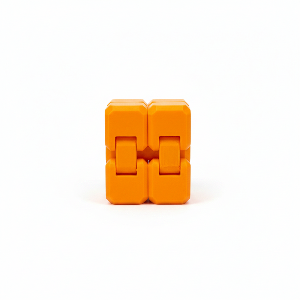 Articulated 3D-printed toy in a side view