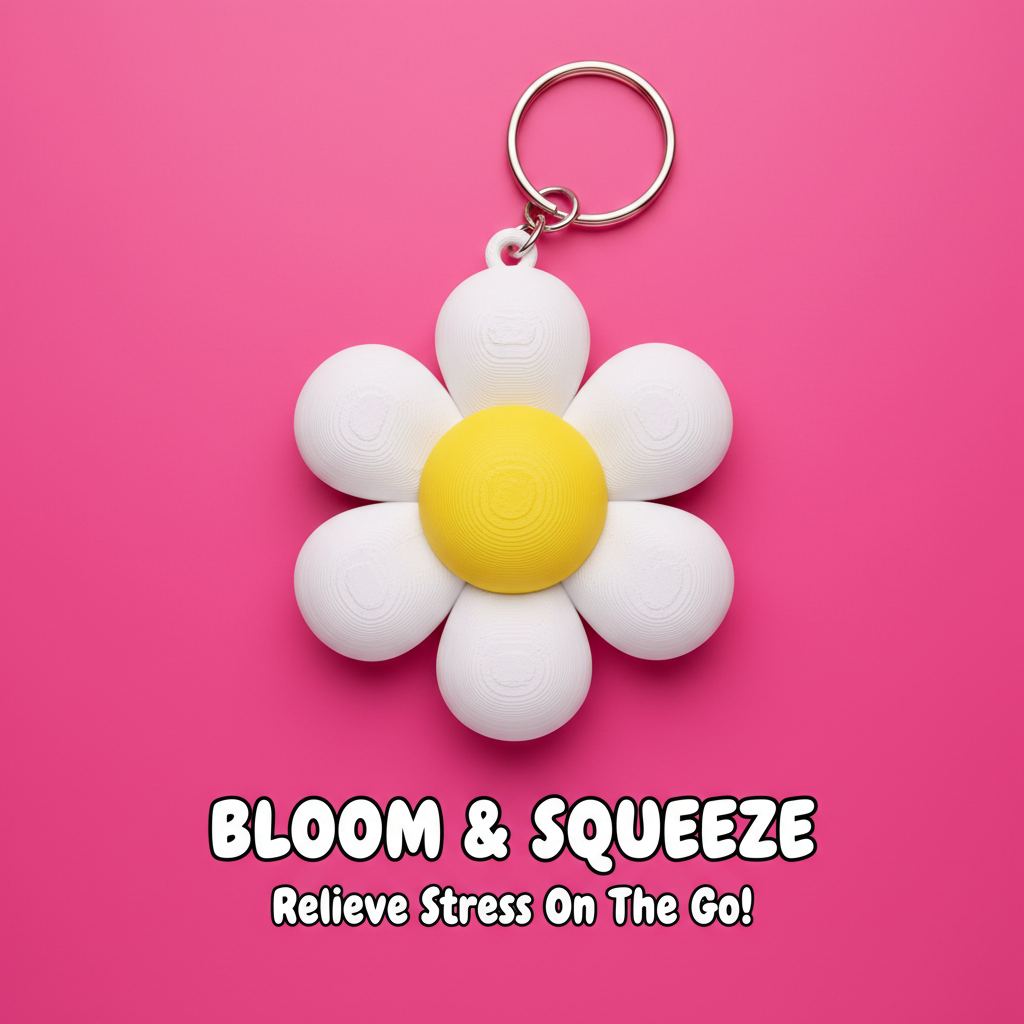 Anti-Stress Flower Keychain – Squeeze Away the Day