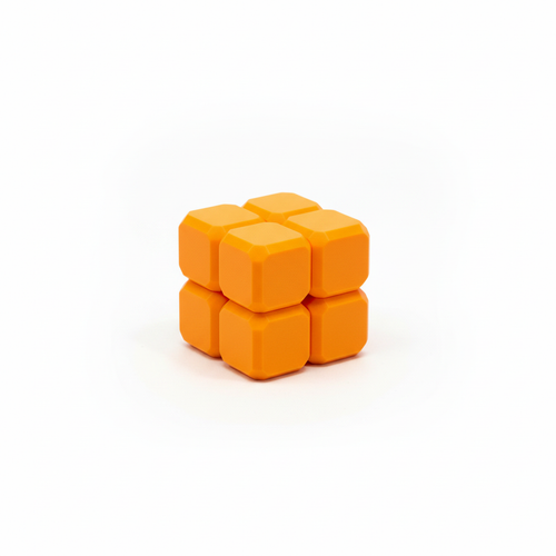 Articulated 3D-printed toy centered on a white background