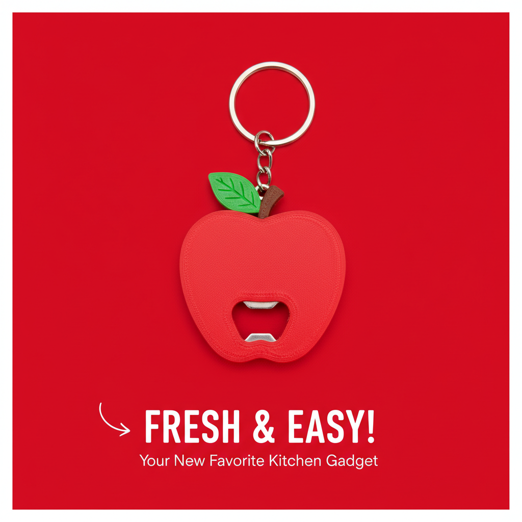 Apple Can Opener Keychain – 3D Printed