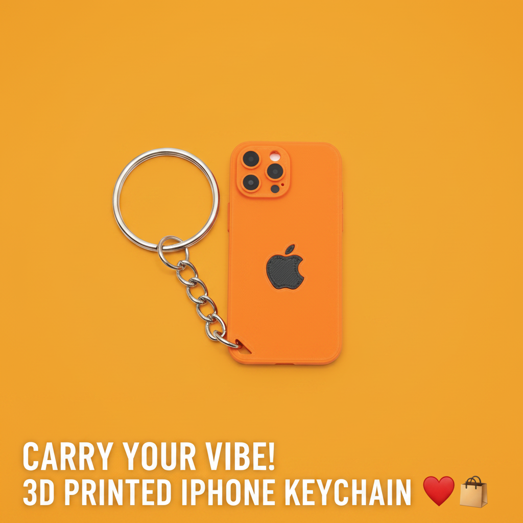 Mini iPhone 17 3D Printed Keychain Cute Tech Collectible Gift Apple Fan Charm