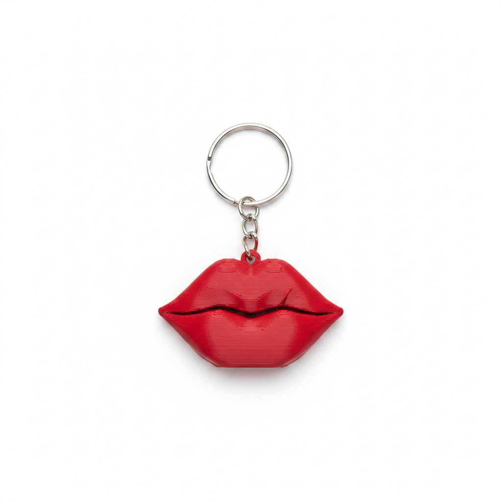3D Printed Red Lips Keychain with Bottle Opener – Cute Novelty Gift Keychain