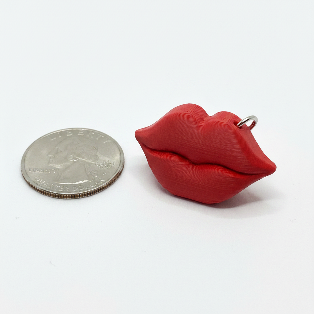 3D Printed Red Lips Keychain with Bottle Opener – Cute Novelty Gift Keychain