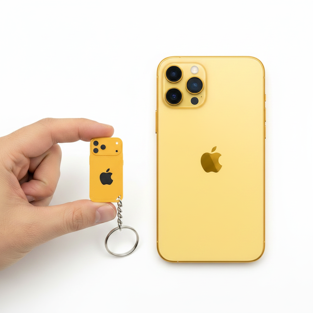 Mini iPhone 17 3D Printed Keychain Cute Tech Collectible Gift Apple Fan Charm