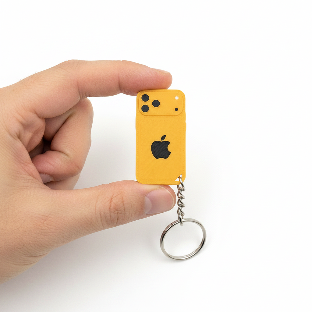 Mini iPhone 17 3D Printed Keychain Cute Tech Collectible Gift Apple Fan Charm