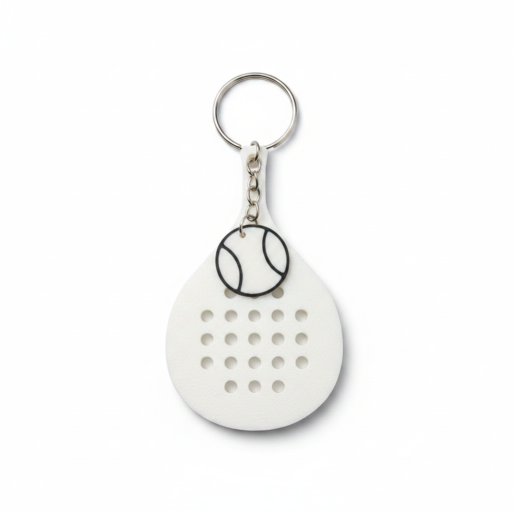 Mini Racket 3D Printed Keychain Sport Tennis Badminton Cute Gift Bag Charm