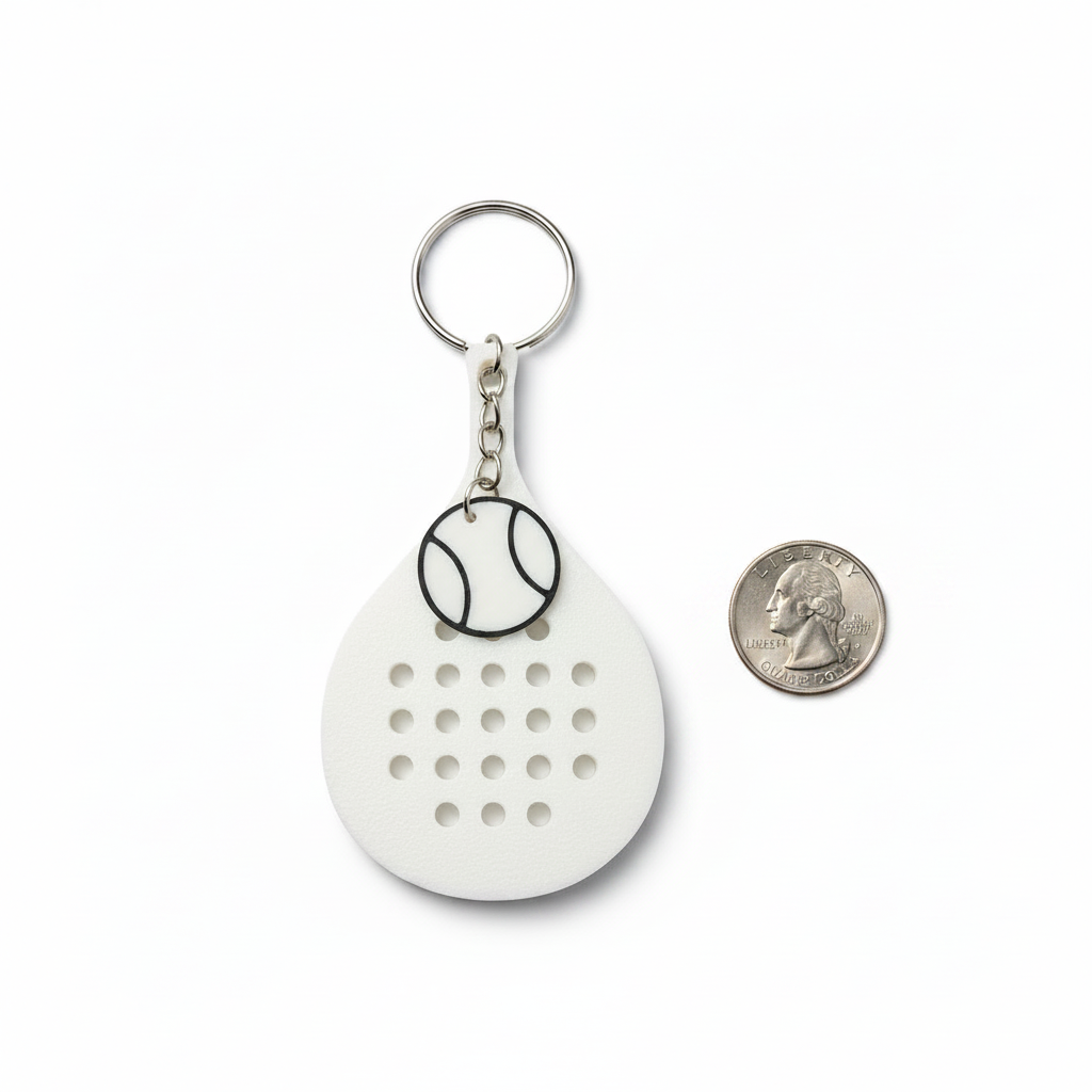 Mini Racket 3D Printed Keychain Sport Tennis Badminton Cute Gift Bag Charm