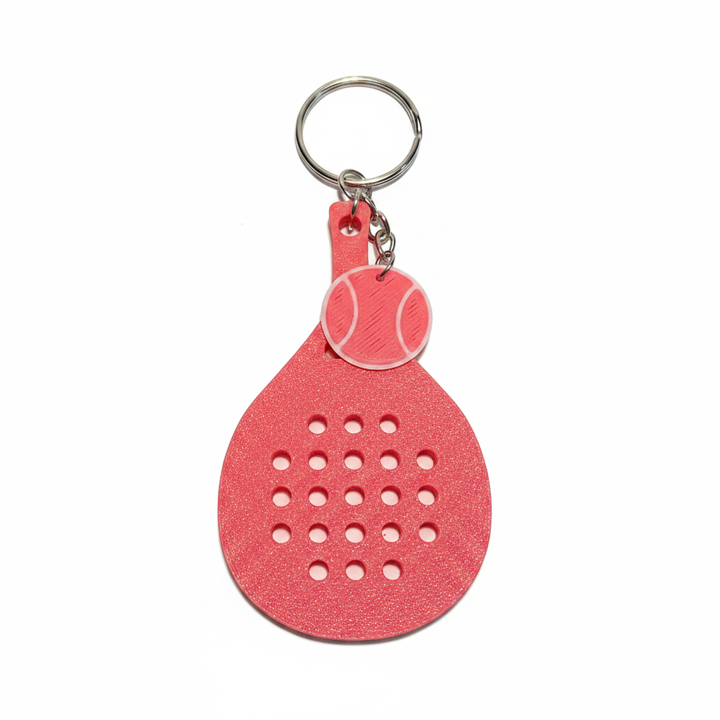 Pink Racket Keychain fundo branco