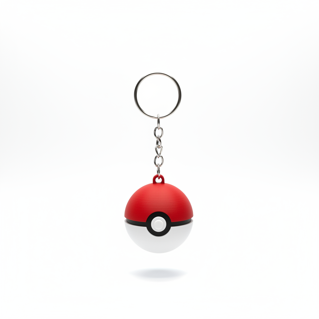 Pokeball 3D Printed Keychain Pokemon Fan Gift Collectible Keyring Accessory