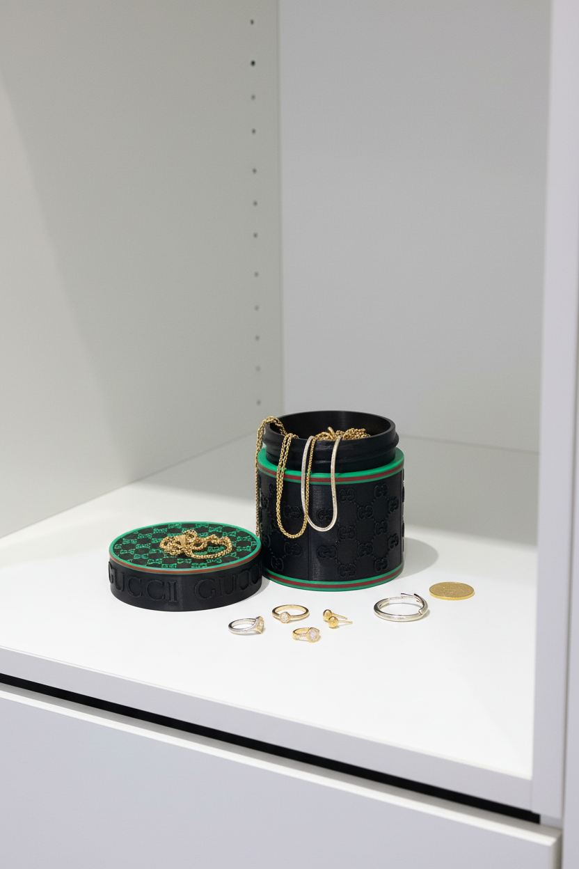 Black 3D Printed Jewelry Box, Luxury Jewelry Organizer for Home, Travel and Gifts