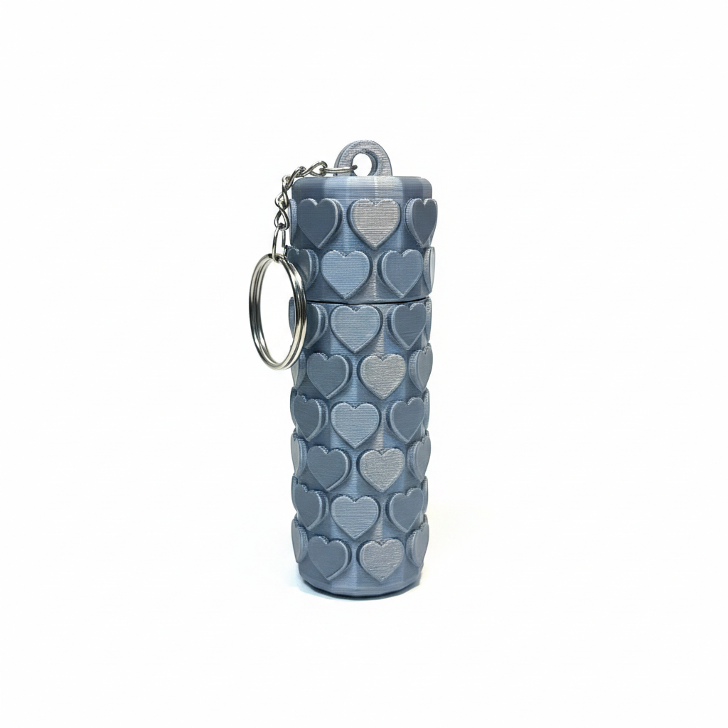 Heart Lipstick Holder Keychain 3D Printed Lip Balm Case Cute Makeup Accessory Gift for Her