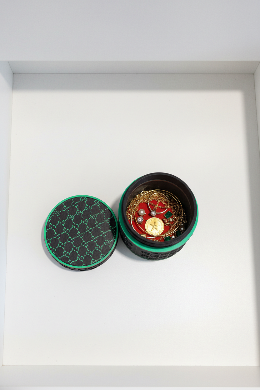 Black 3D Printed Jewelry Box, Luxury Jewelry Organizer for Home, Travel and Gifts